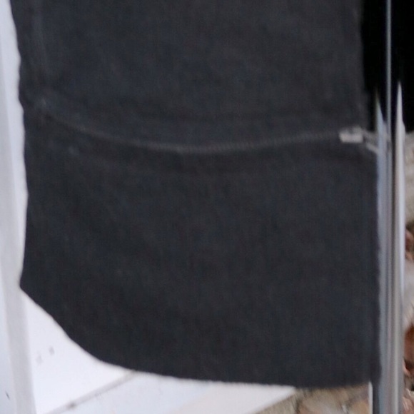 For Cynthis Black Boiled Wool Blend Wide Collar Zipper Bottom Long Open Vest S/M - Picture 2 of 7